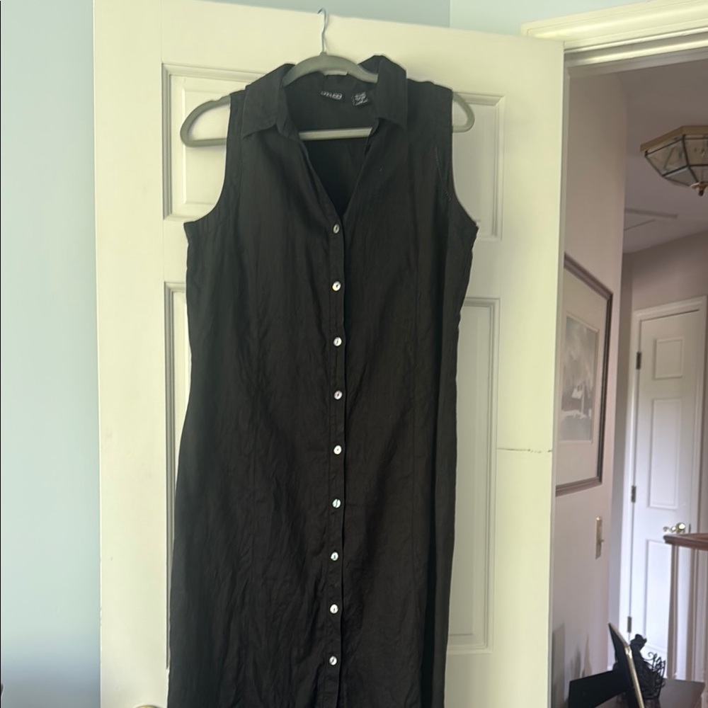 New York & Company Black Linen Dress